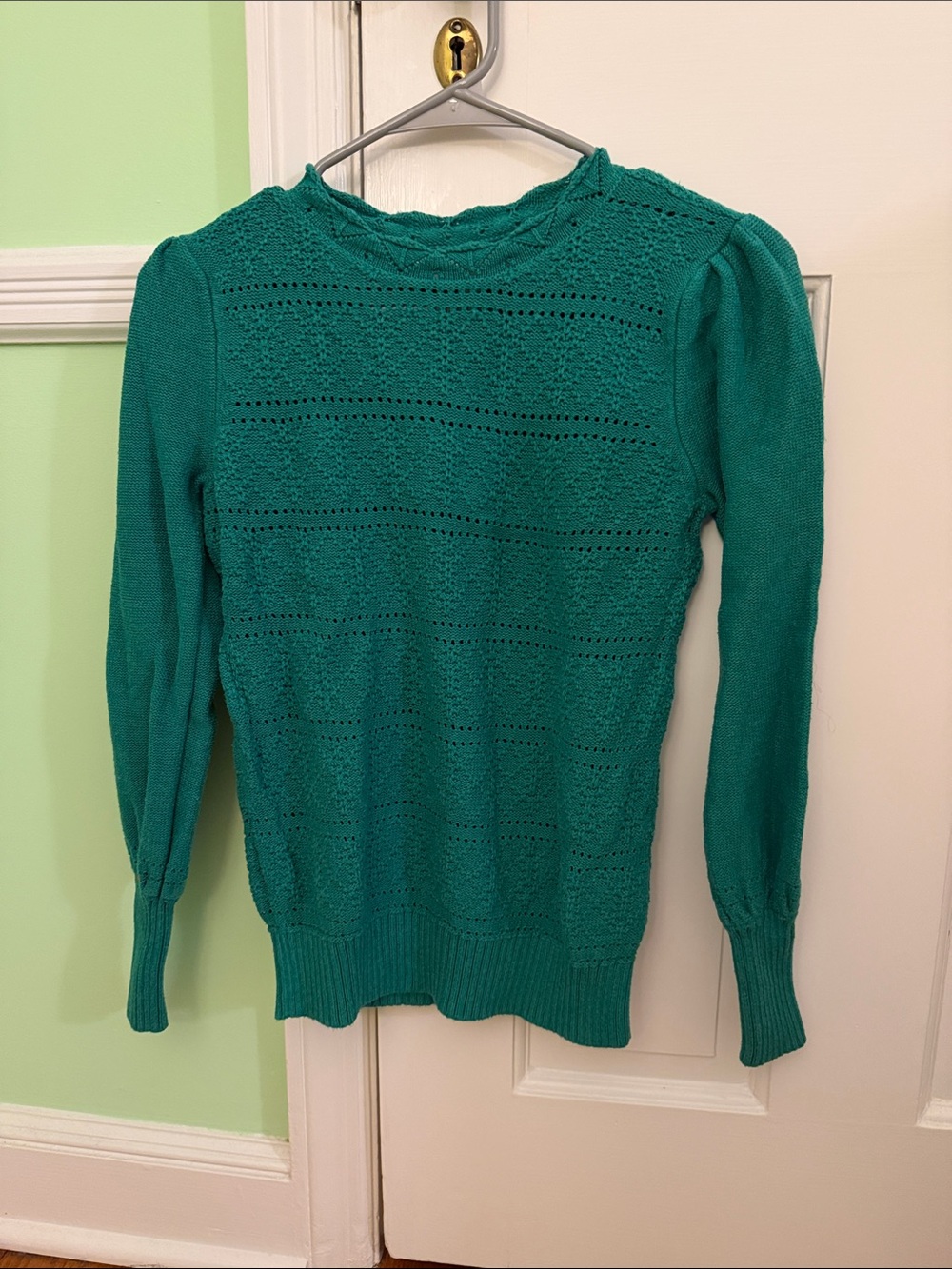 Loft green cotton sweater small